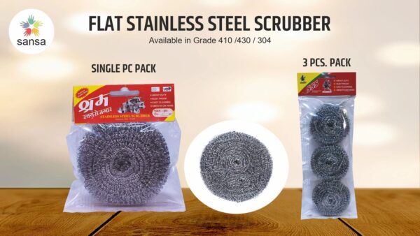 Falt Stainless Steel Scrubber